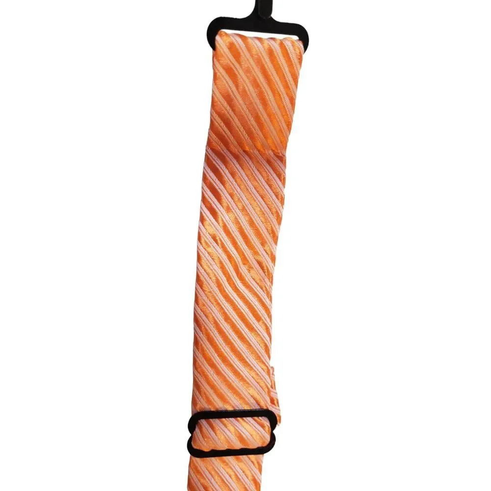 JON VANDYK HOLLAND BOW TIE‎ Mens Orange With Lt Orange Stripe Handmade 100% Poly